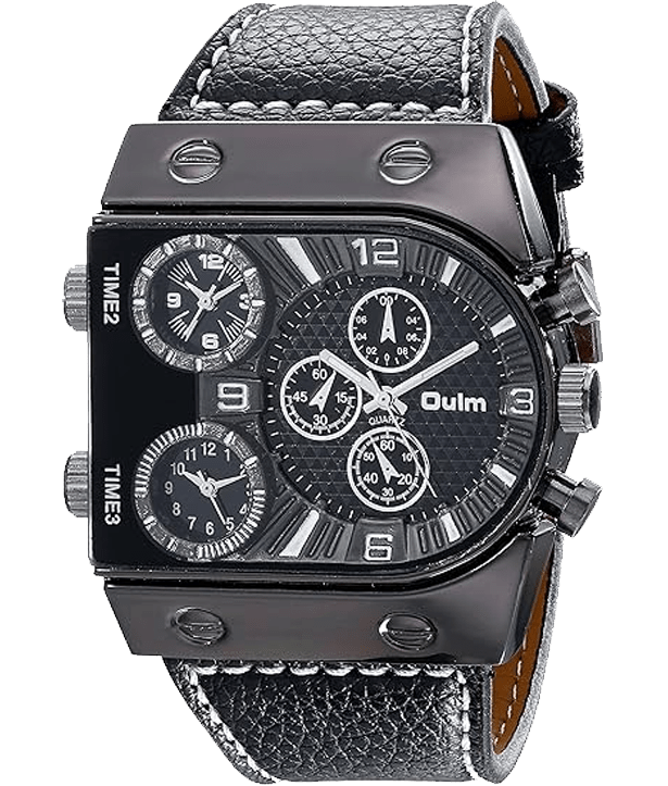 Men's Military Oversize Multi TimeZones 3 Dials Leather Analog Sports Wrist Watch HP9315B Black Band Black Face
3.7 3.7 out of 5 stars (2) | Search this page